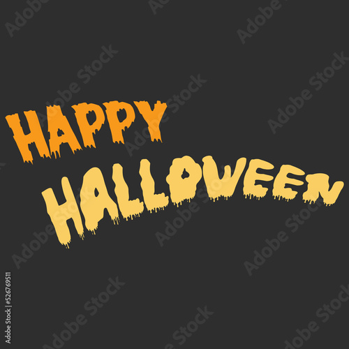 Happy Halloween greeting text vector EPS for social media posts, T-shirts, quotes and etc. photo