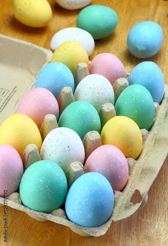 Pastel painted different coloured Easter Eggs 