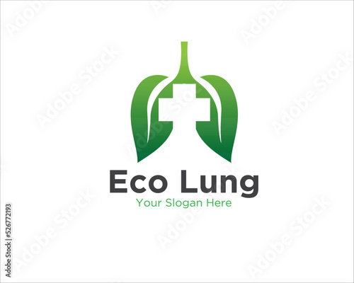 eco lung for nature care lung service and medical or clinic and hospital logo