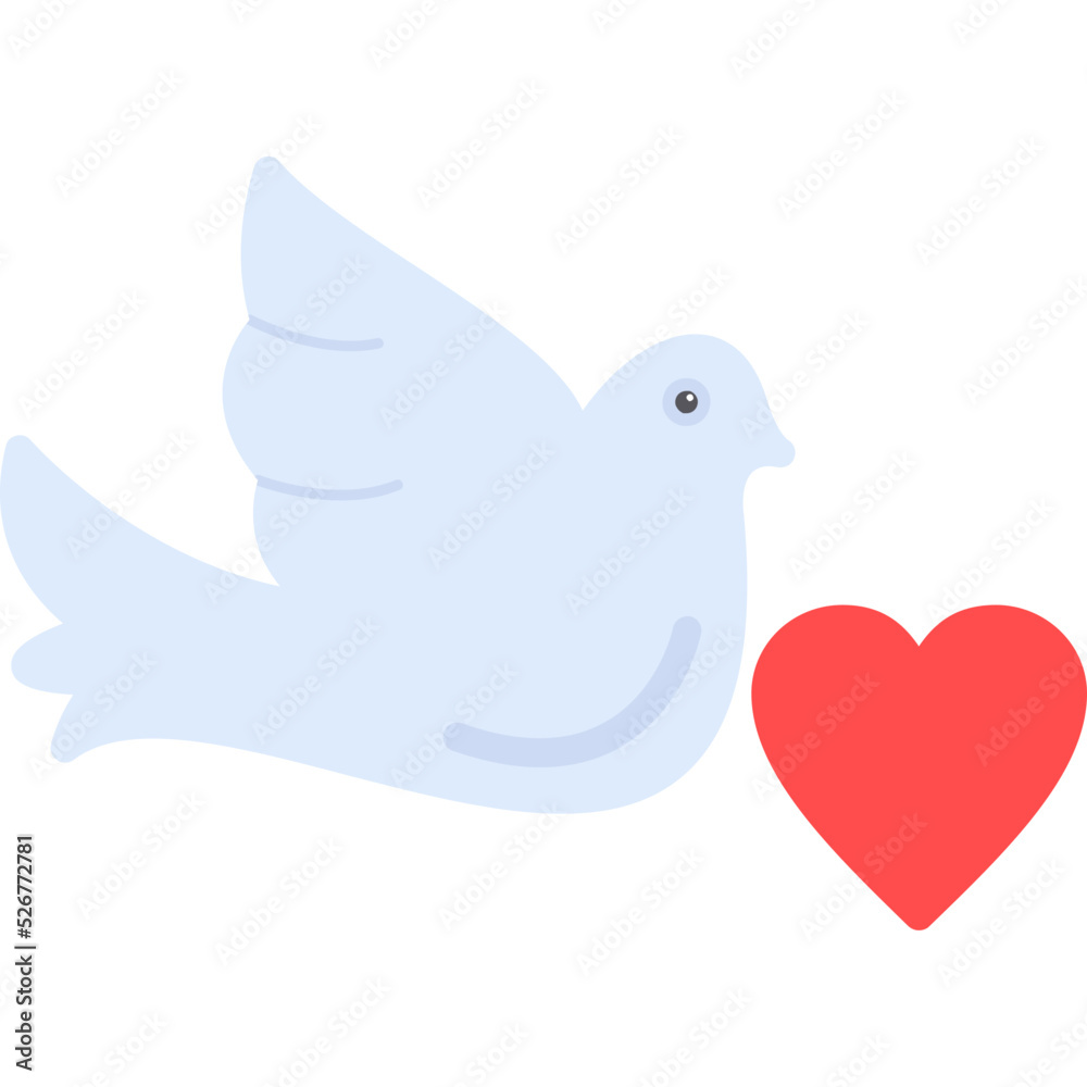 Dove with Heart Icon Dove with Heart Icon