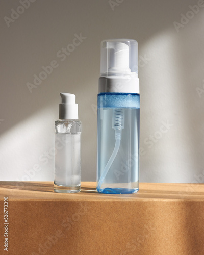 beauty spa medical skin care and cosmetic lotion cream bottle packaging on white decor background, healthy and medicine concept