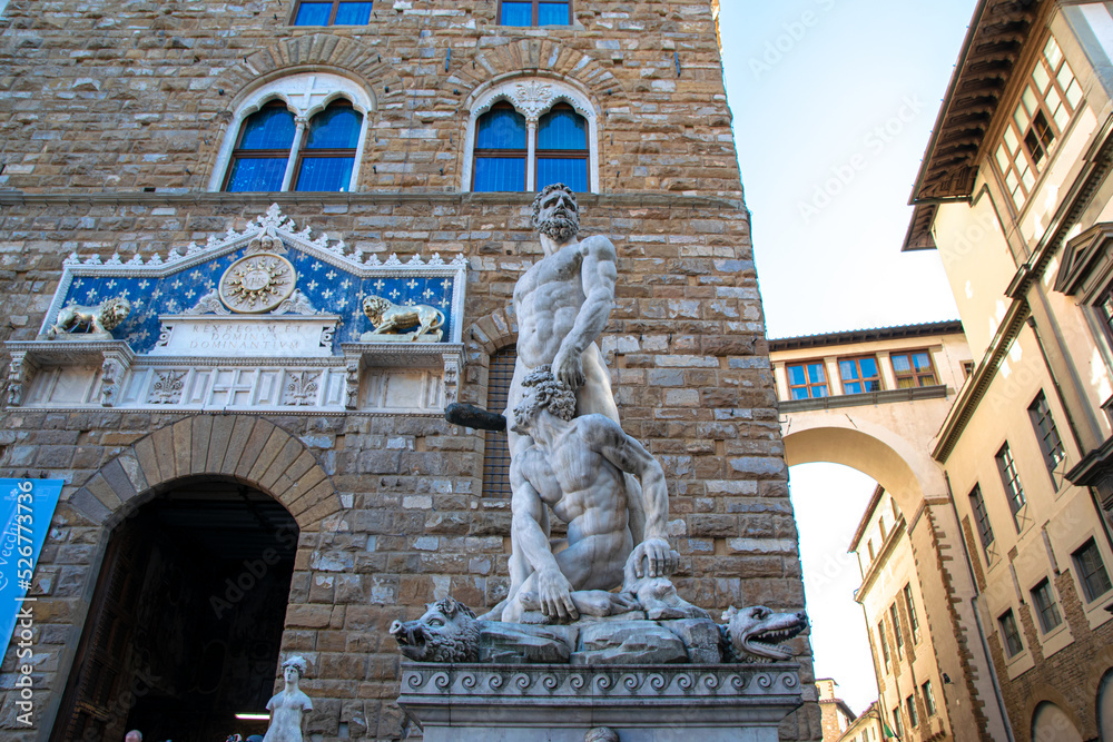 Ercole and Caco. Statue in piazza della Signoria in Florence, Italy
