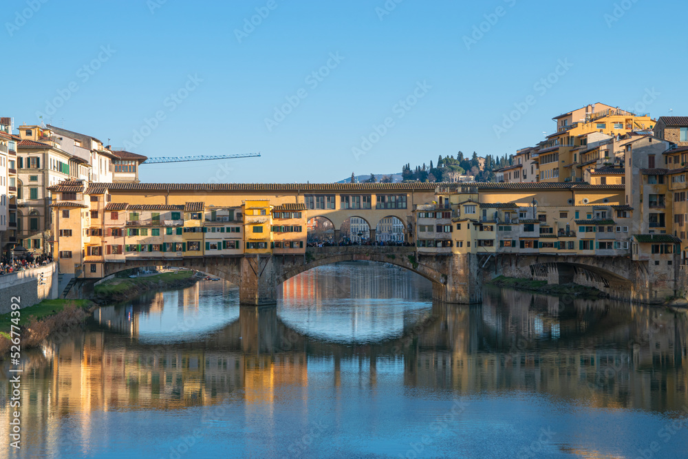 Ponte Vecchio in Arno river, Florence