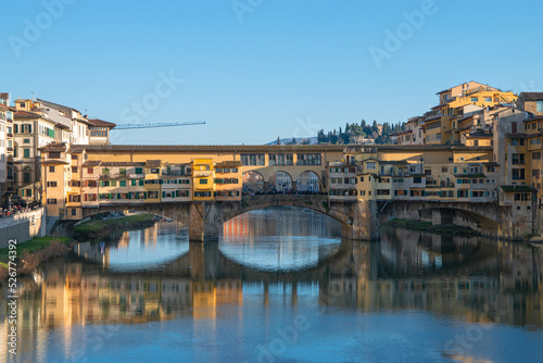 Ponte Vecchio in Arno river, Florence