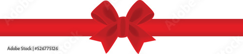 Red bow. Red gift bow for cards, presentations, christmas, new year, valentines day, march 8, womens day and birthday