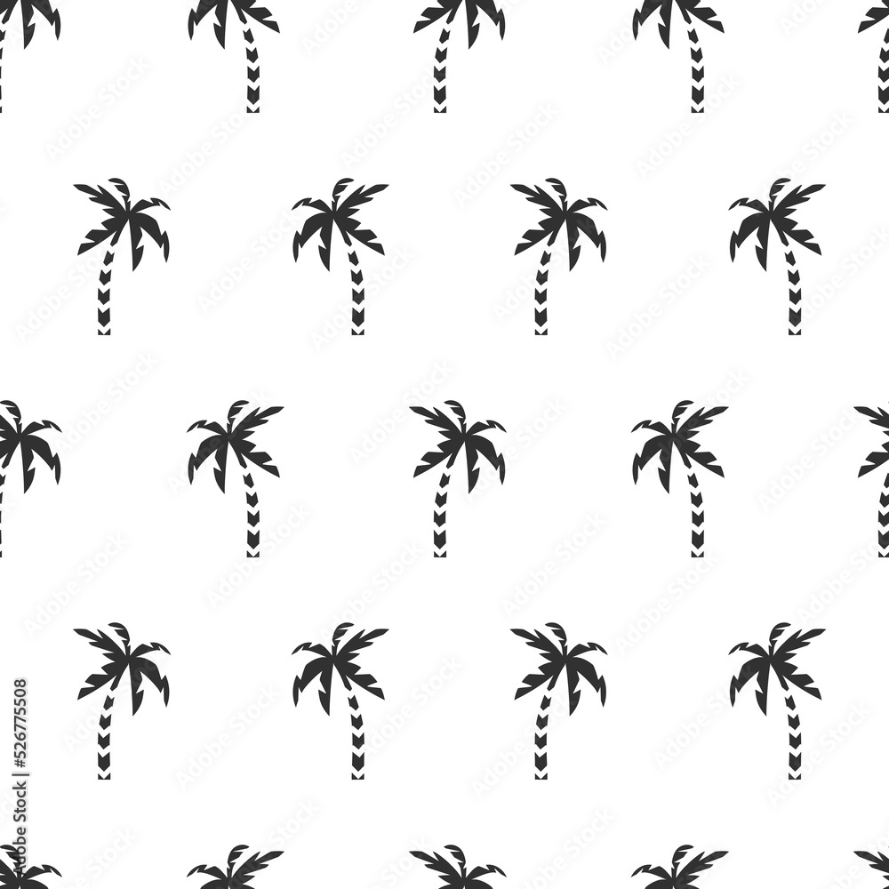 Seamless pattern, background coconut palm tree vector