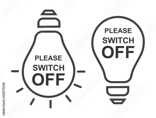 Please switch off electricity, save energy banner.