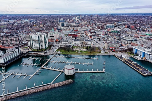 Print op canvas View of Confederation Basin in Kingston Ontario Canada