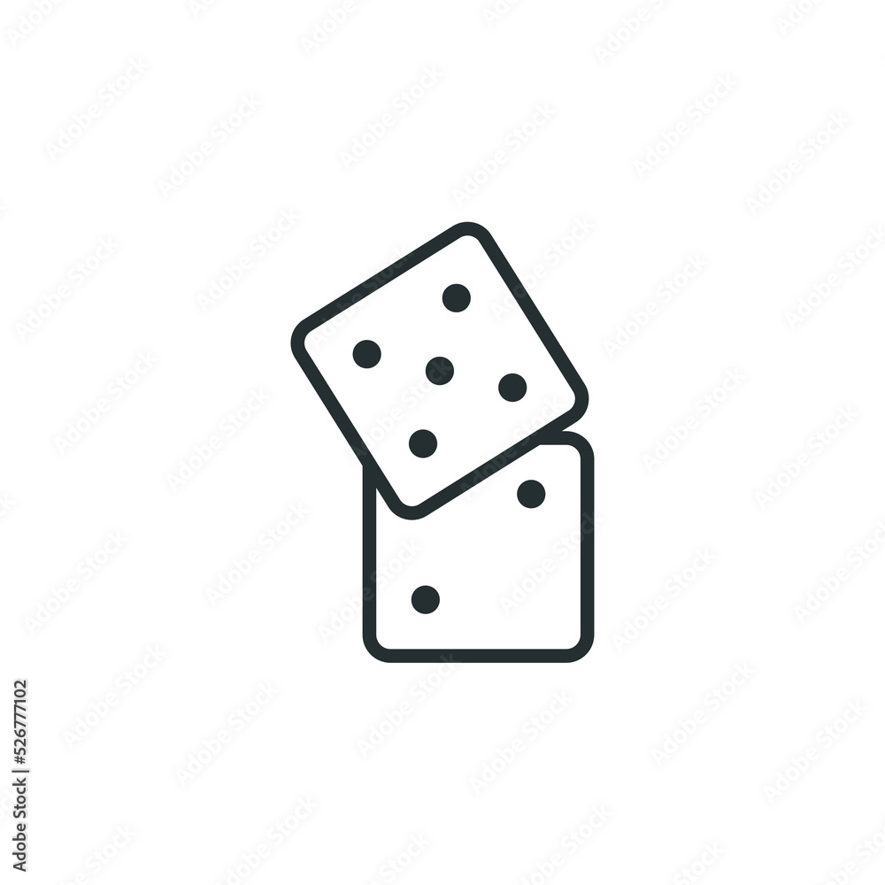 Vector sign of dice symbol is isolated on a white background. dice icon color editable. Vector sign of dice symbol is isolated on a white background. dice icon color editable.