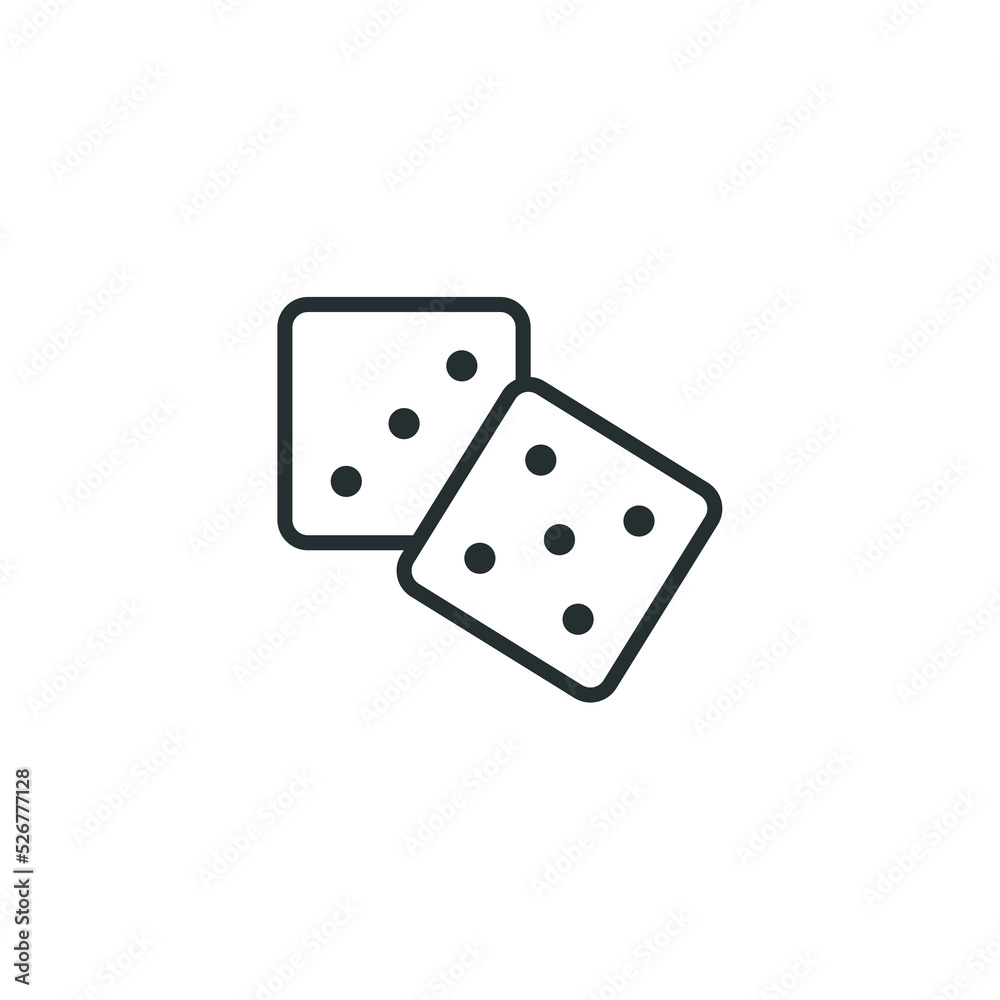 Vector sign of dice symbol is isolated on a white background. dice icon color editable. Vector sign of dice symbol is isolated on a white background. dice icon color editable.