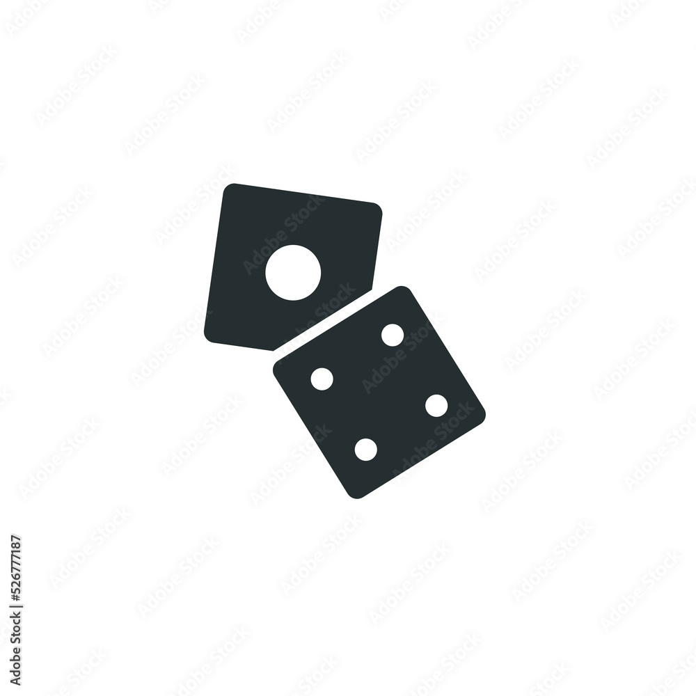 Vector sign of dice symbol is isolated on a white background. dice icon color editable. Vector sign of dice symbol is isolated on a white background. dice icon color editable.