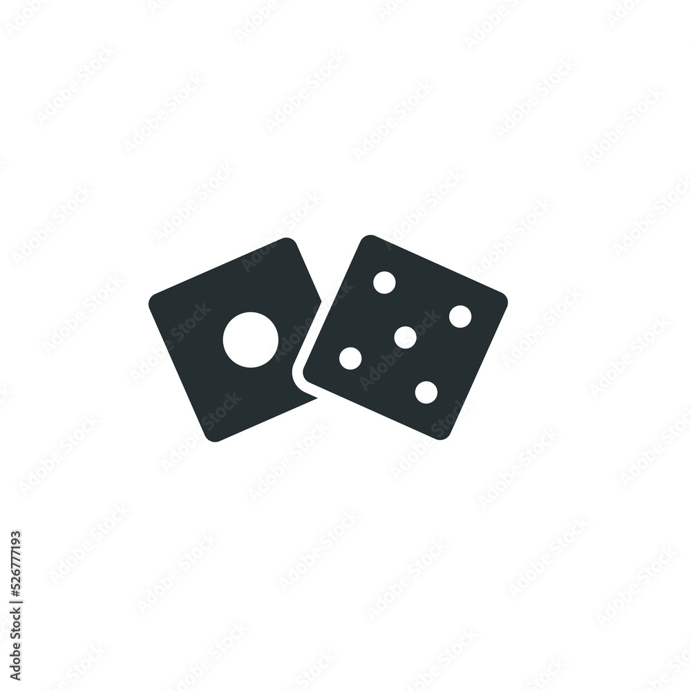 Vector sign of dice symbol is isolated on a white background. dice icon color editable. Vector sign of dice symbol is isolated on a white background. dice icon color editable.