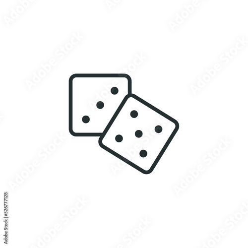 Vector sign of dice symbol is isolated on a white background. dice icon color editable.