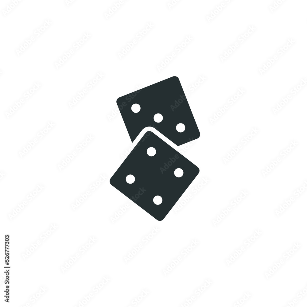 Vector sign of dice symbol is isolated on a white background. dice icon color editable. Vector sign of dice symbol is isolated on a white background. dice icon color editable.