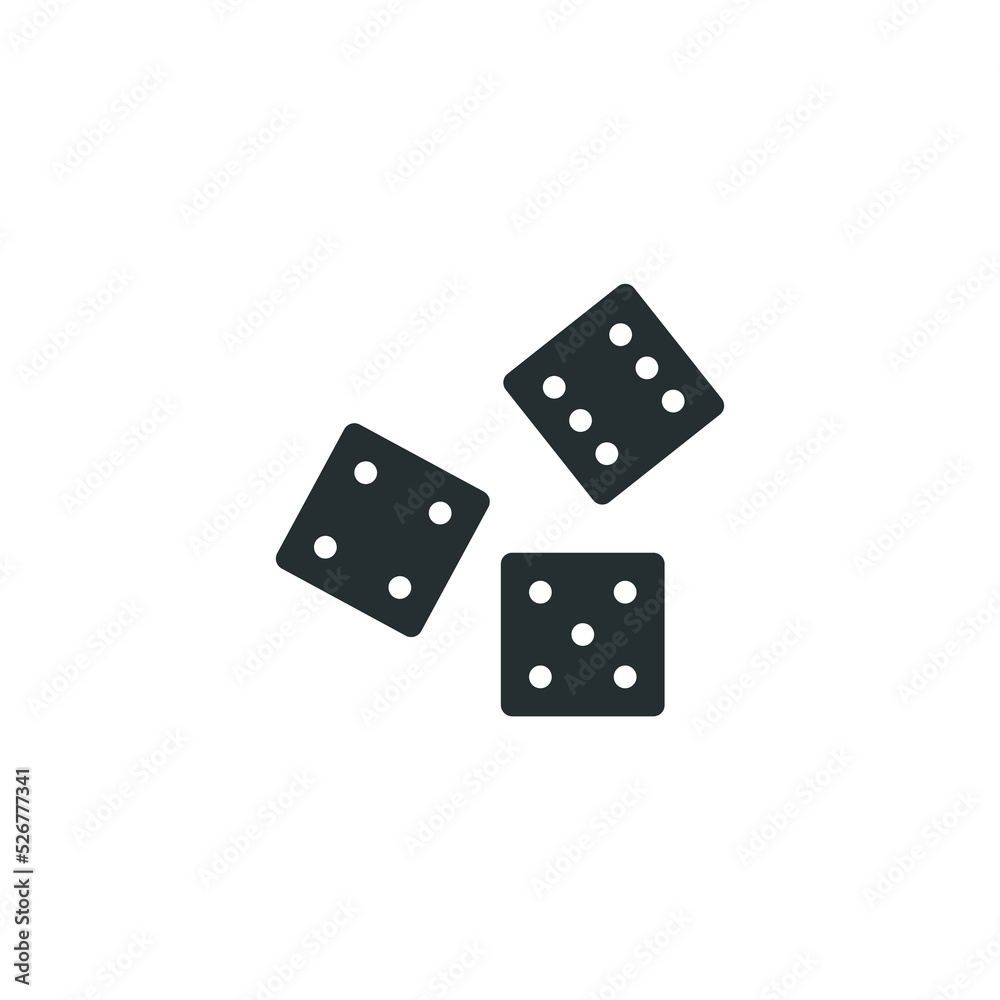 Vector sign of dice symbol is isolated on a white background. dice icon color editable. Vector sign of dice symbol is isolated on a white background. dice icon color editable.