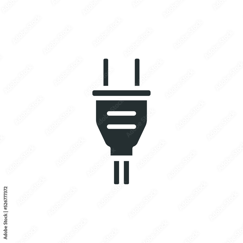 Vector sign of plug symbol is isolated on a white background. plug icon color editable. Vector sign of plug symbol is isolated on a white background. plug icon color editable.