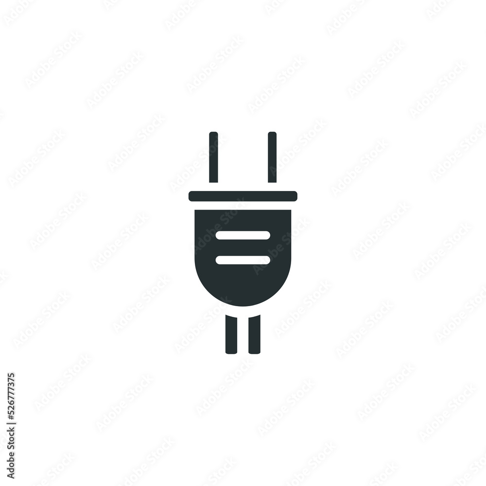 Vector sign of plug symbol is isolated on a white background. plug icon color editable. Vector sign of plug symbol is isolated on a white background. plug icon color editable.