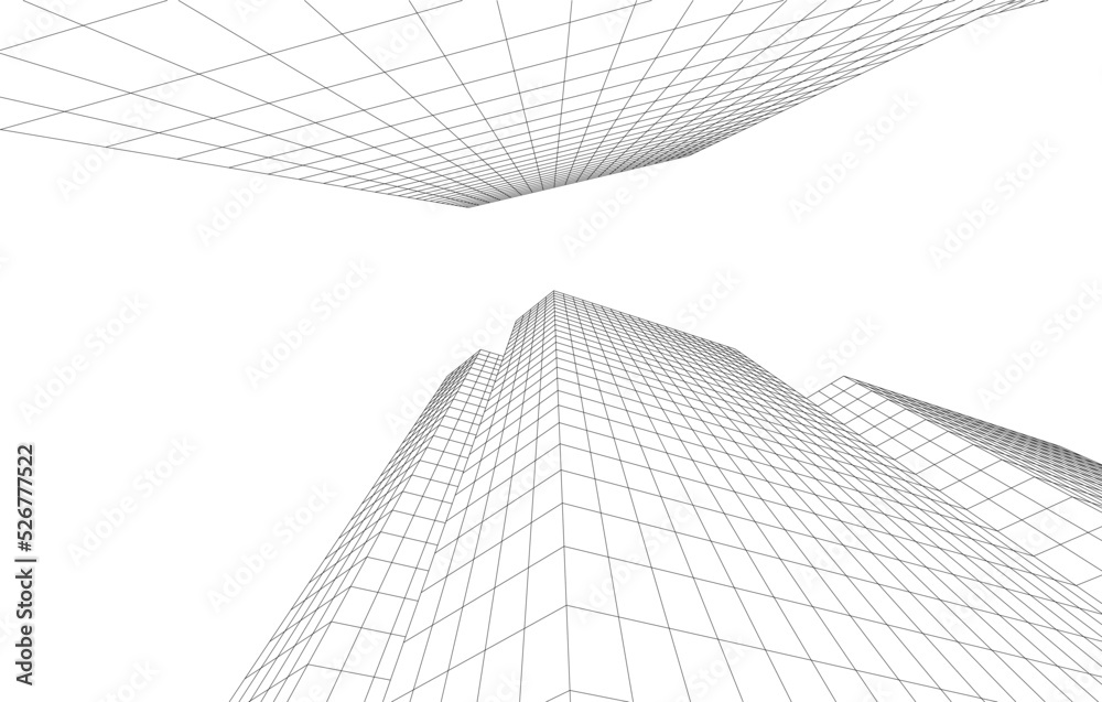 Modern architecture vector 3d illustration Modern architecture vector 3d illustration