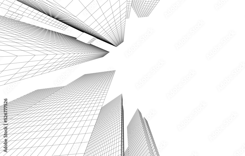 Modern architecture vector 3d illustration Modern architecture vector 3d illustration
