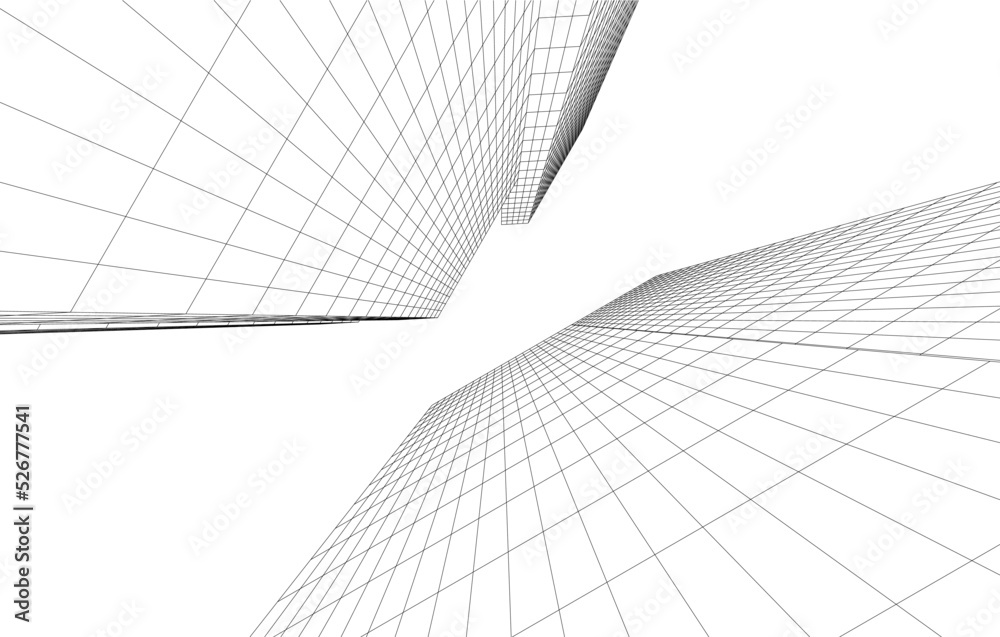 Modern architecture vector 3d illustration Modern architecture vector 3d illustration