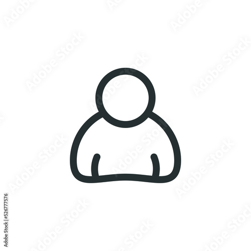 Vector sign of user symbol is isolated on a white background. user icon color editable.