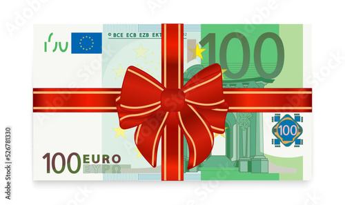 100 euro gift. Vector illustration