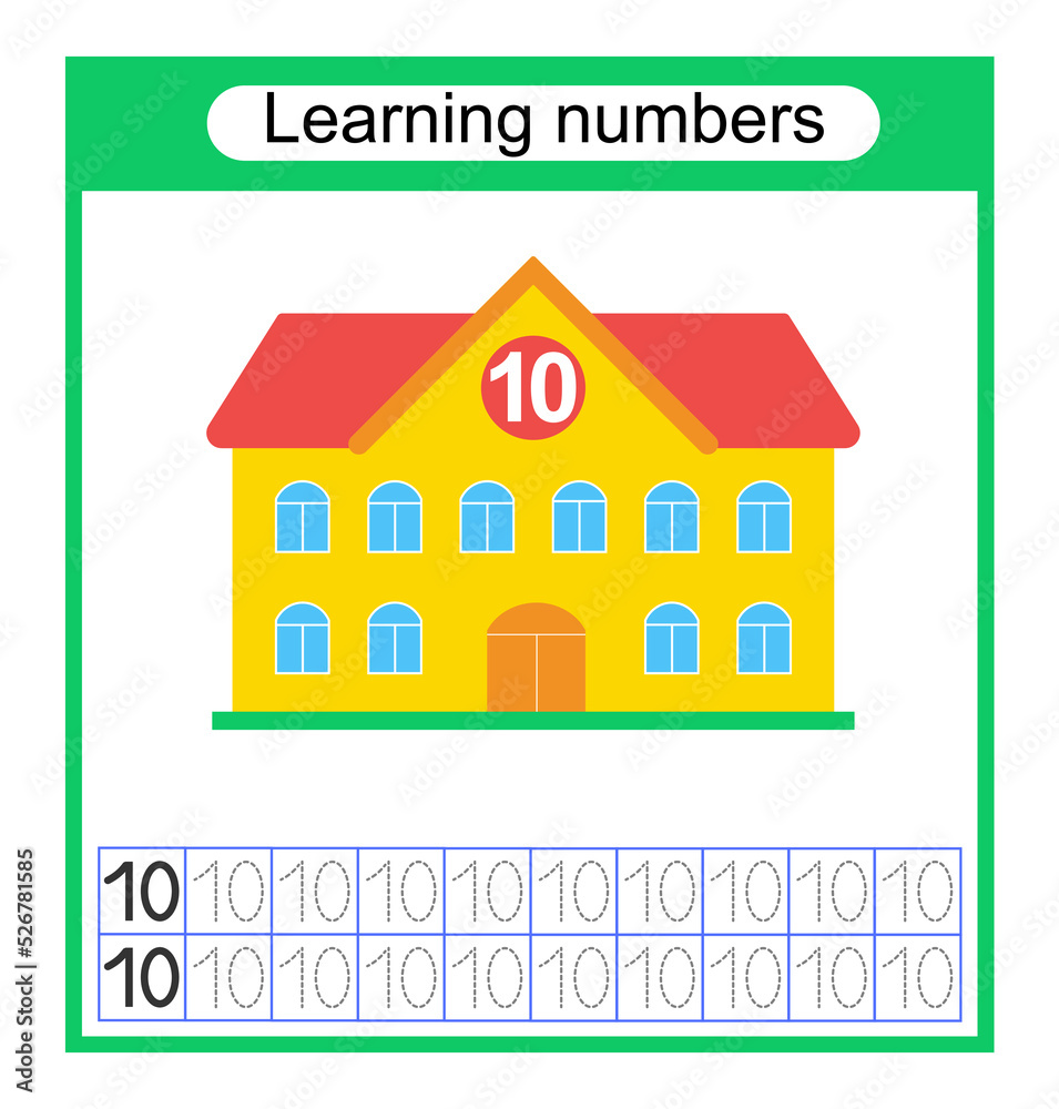 Preschool worksheet activity. Tracing dashed lines. Number worksheets ...