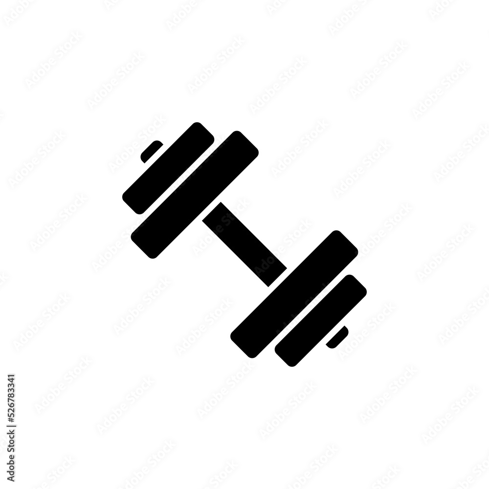 Barbell weight training equipment vector icon isolated on white backround Barbell weight training equipment vector icon isolated on white backround