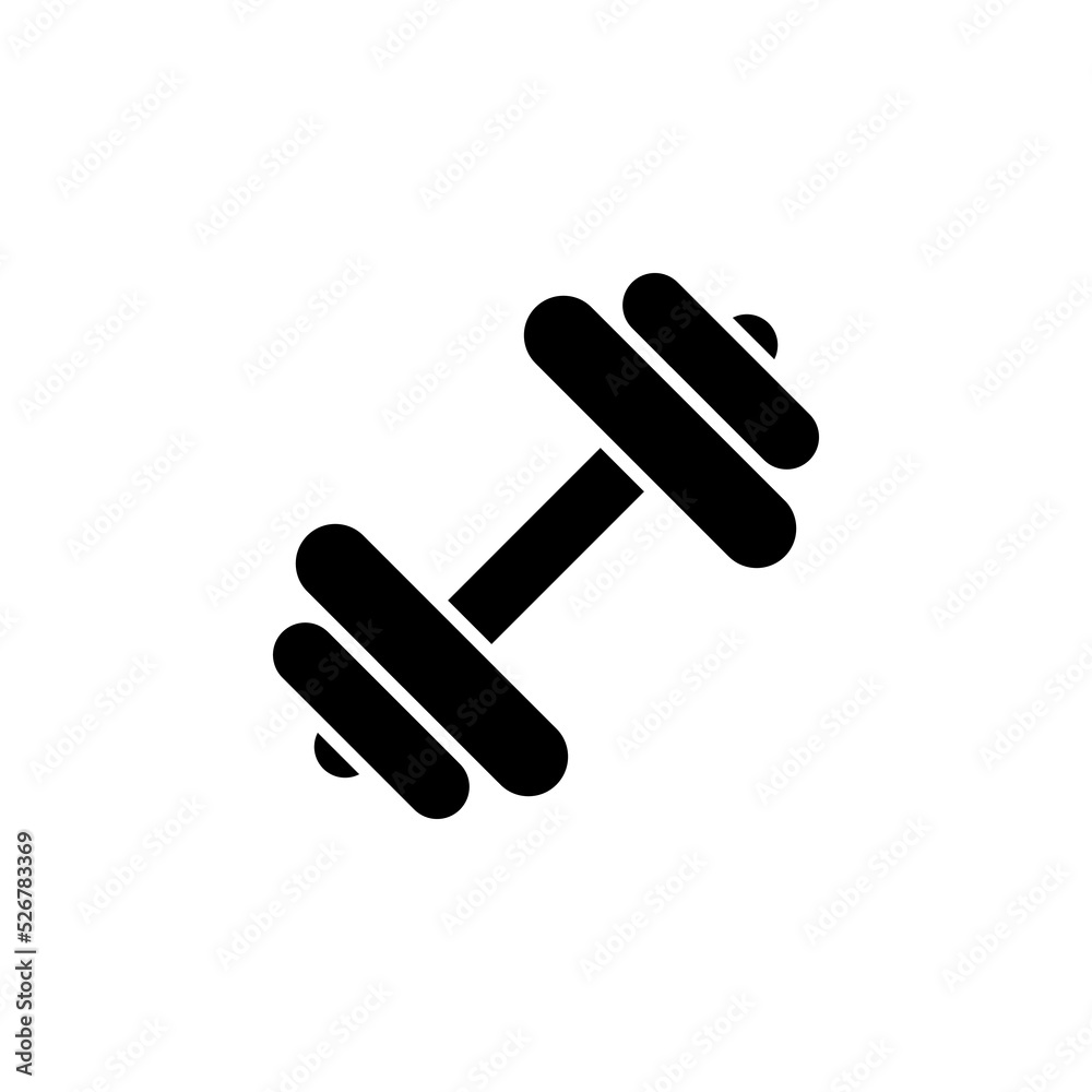 Barbell weight training equipment vector icon isolated on white backround Barbell weight training equipment vector icon isolated on white backround
