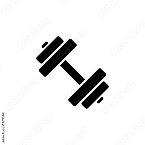 Barbell weight training equipment vector icon isolated on white backround