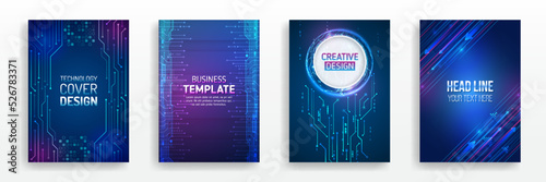 Science cover design for business presentation. Hi-tech brochure flyer template. Abstract futuristic design concept. Technology background design, booklet, leaflet, annual report layout.