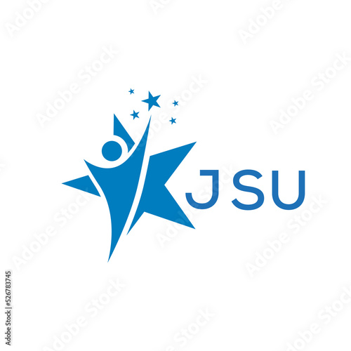 JSU Letter logo white background .JSU Business finance logo design vector image in illustrator .JSU letter logo design for entrepreneur and business.
 photo