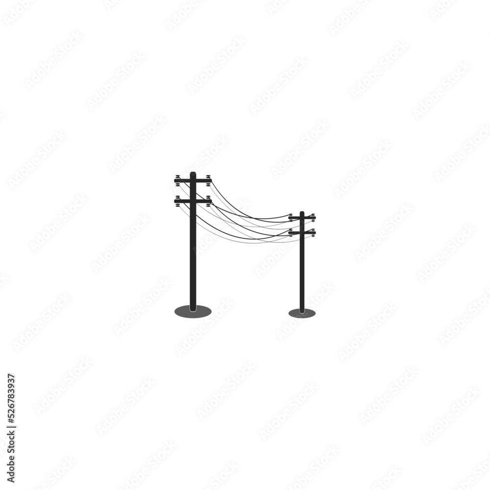 electric pole logo design illustration