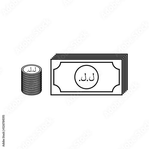 Lebanon Currency Icon Symbol, Lebanese Pound, LBP. Vector Illustration photo