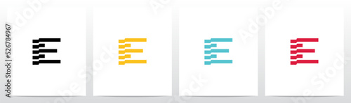 Folded Stripes Letter Logo Design E