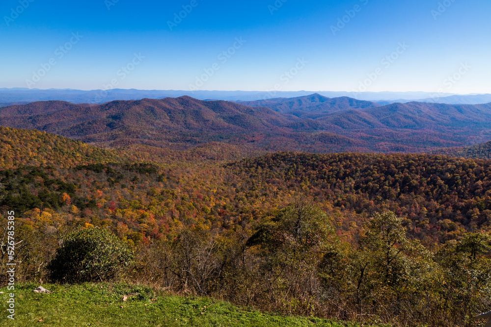 Autumn view of the Pisgah National Forest, North Carolina, USA