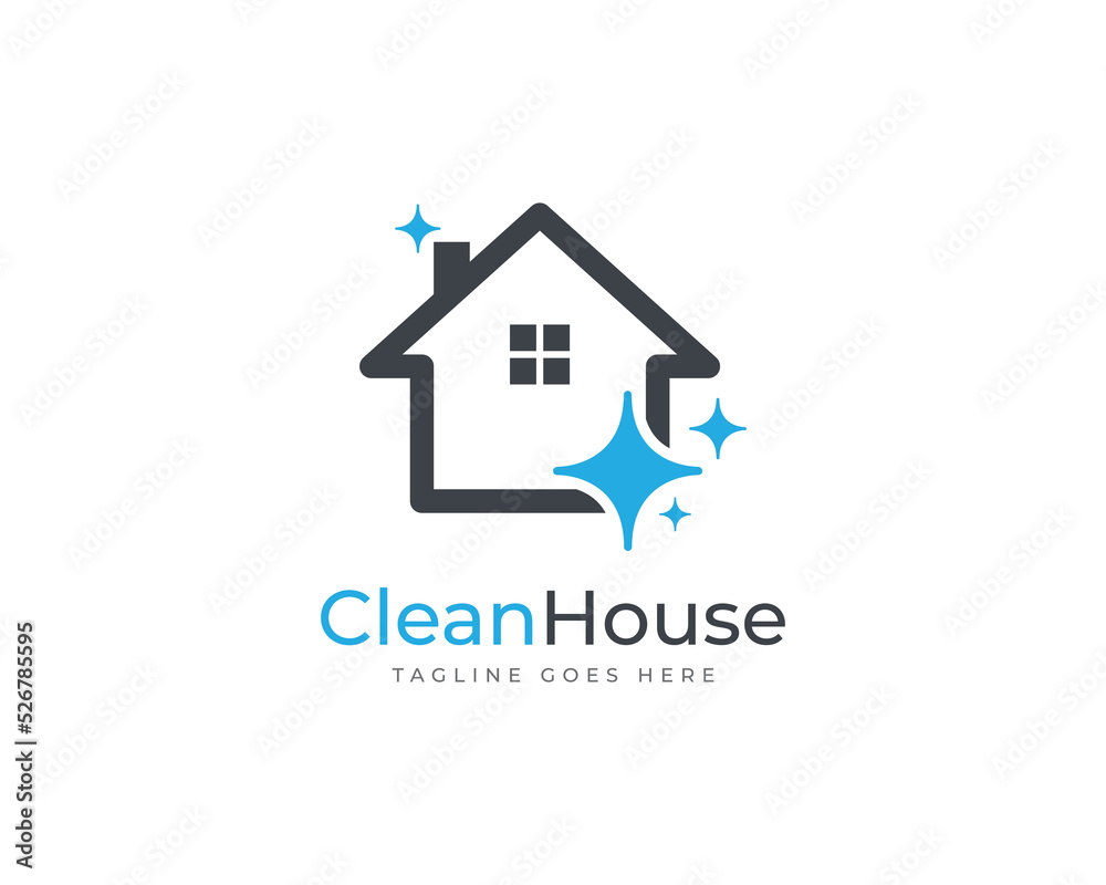 House Cleaning Services Logo Concept icon symbol sign Design Element. Cleaning Service, Home, Bubble Logotype. Vector illustration template