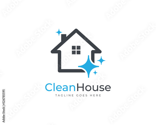 House Cleaning Services Logo Concept icon symbol sign Design Element. Cleaning Service, Home, Bubble Logotype. Vector illustration template