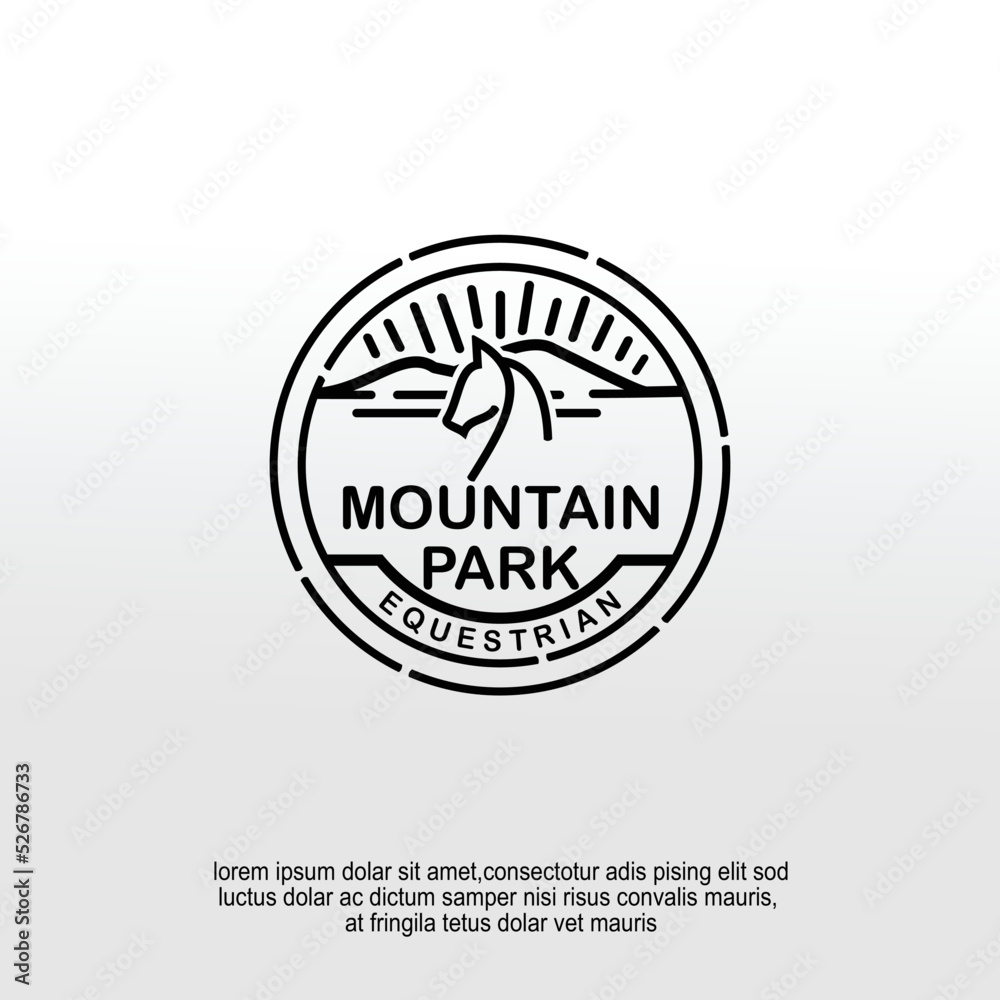 Equestrian mountain park logo design idea Equestrian mountain park logo design idea