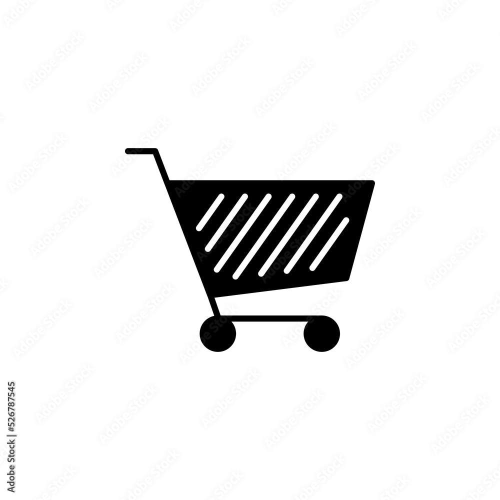 Shopping cart icon vector logo template isolated on white background.