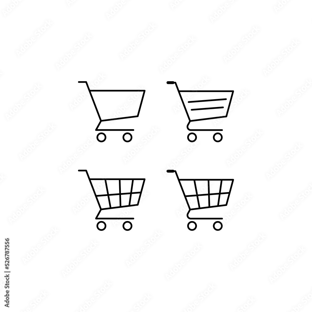Shopping cart icon vector logo template isolated on white background. Shopping cart icon vector logo template isolated on white background.