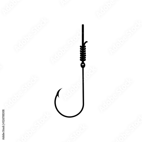 fishing hook with fishing line sign vector