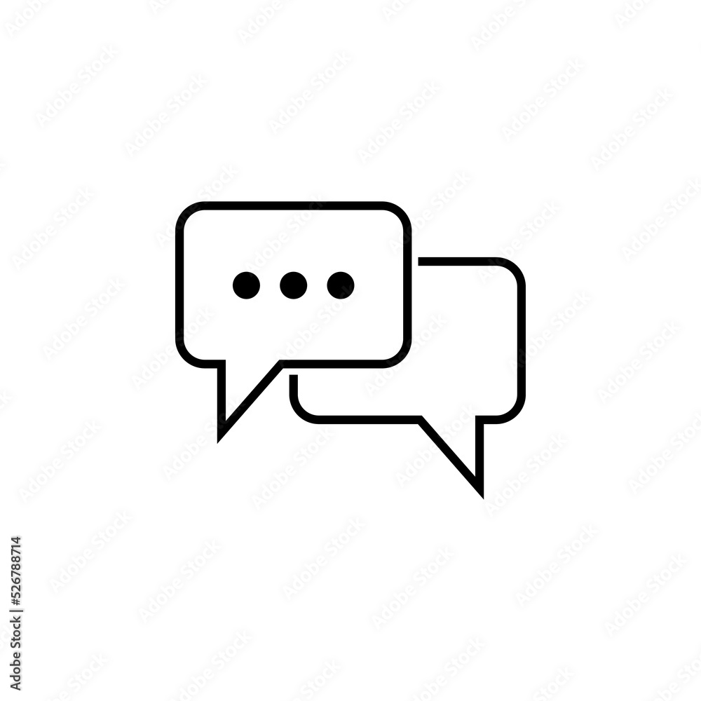 Chat vector icon, dialog symbol. Simple, flat design for web or mobile app design isolated on white background Chat vector icon, dialog symbol. Simple, flat design for web or mobile app design isolated on white background