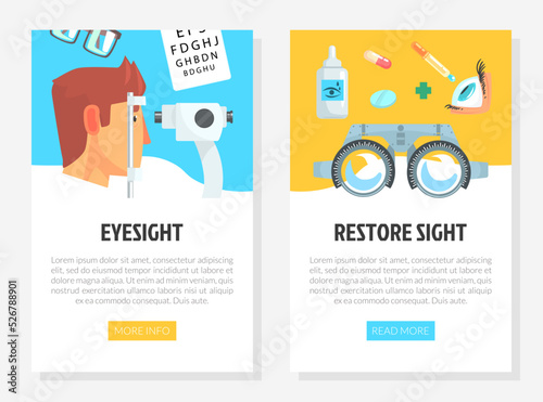 Ophthalmology and Eye Care Web Banner Design Vector Template
