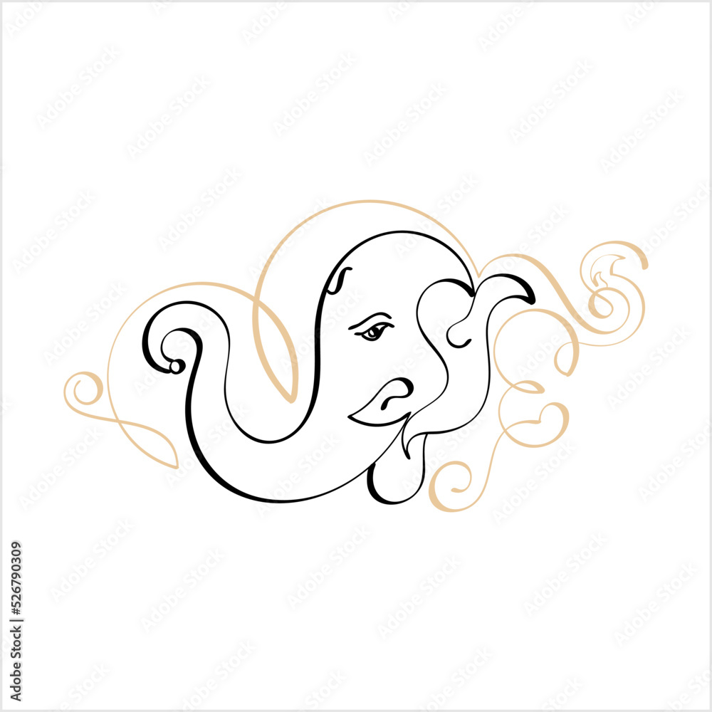 Ganesha The Lord Of Wisdom Calligraphic Style M_2208020 Ganesha The Lord Of Wisdom Calligraphic Style M_2208020