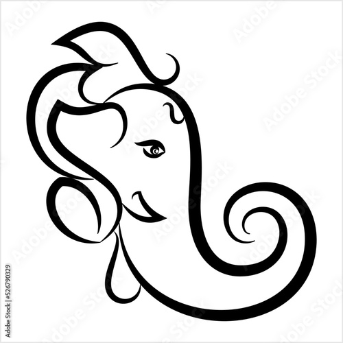 Ganesha The Lord Of Wisdom Calligraphic Style M_2208028