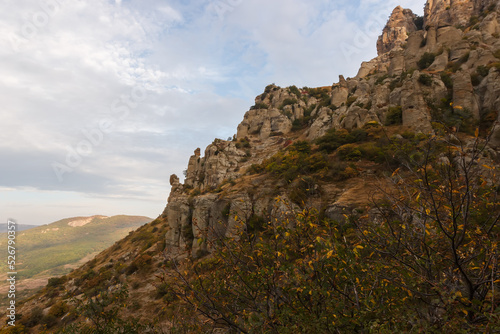 Demerdzhi mountain range. View of the rocks from below