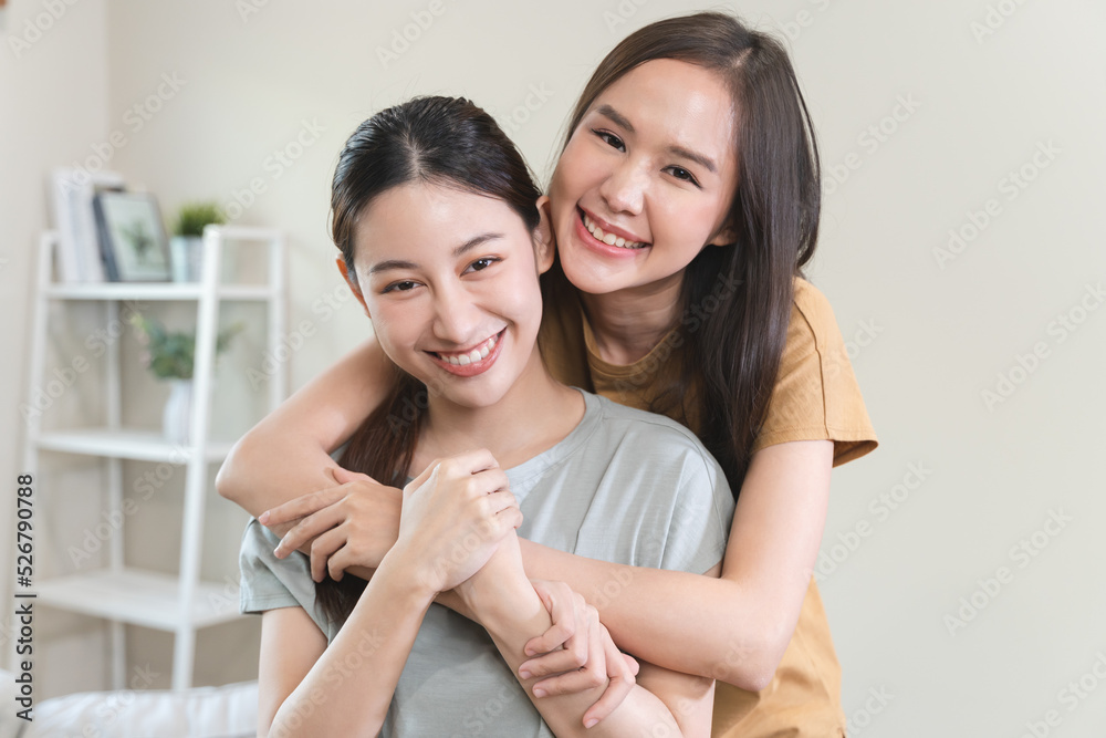 two happy women lesbian couple living together two happy women lesbian couple living together