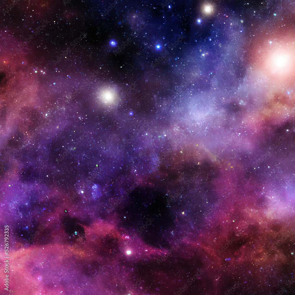 Fototapeta premium Deep space nebula with vibrating colors and bright stars