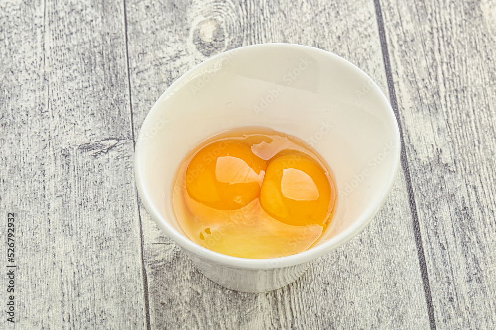 Chicken egg in the bowl